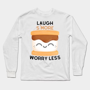 Laugh S'More Worry Less - Happy Marshmallow Face Long Sleeve T-Shirt